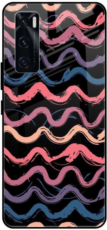 QRIOH Glass Back Cover for Vivo V20 SE  (Multicolor, Grip Case, Silicon, Pack of: 1)