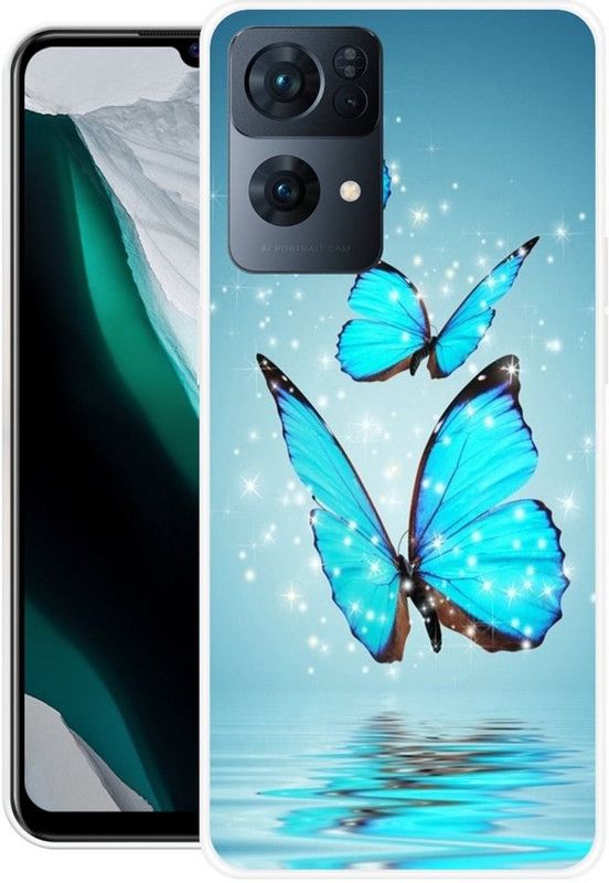 RJ14 (Online) Back Cover for OPPO Reno7 Pro 5G  (Blue, Grip Case, Silicon)