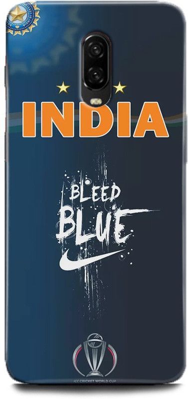 INDICRAFT Back Cover for One Plus 6T, India jersey, Printed  (Multicolor, Shock Proof, Pack of: 1)