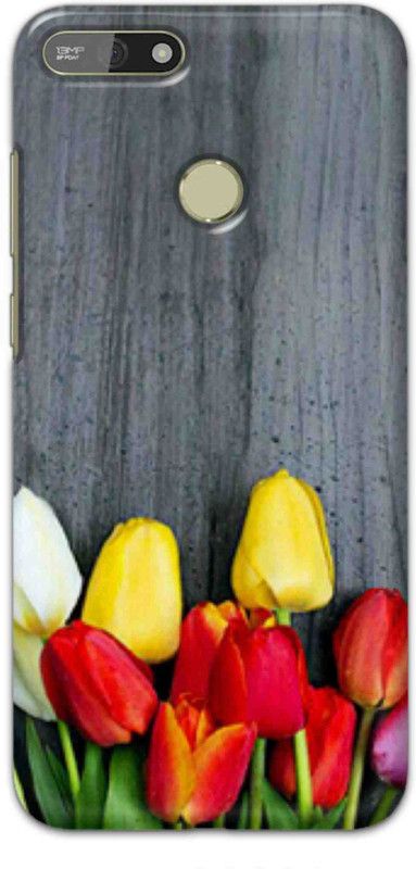 NDCOM Back Cover for Honor 7A Yellow Red Flowers Printed  (Multicolor, Hard Case, Pack of: 1)