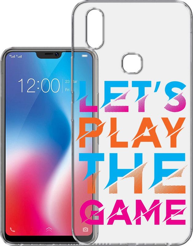 HANIRY Back Cover for Vivo V9 / 1723 back cover / LET PLAY THE GAME TEXT / Designer / PNG_93  (Multicolor, Flexible, Silicon, Pack of: 1)