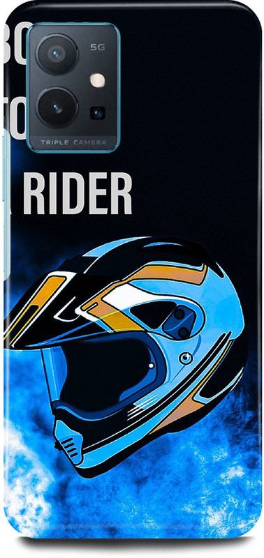 play fast Back Cover for Vivo y75 5G, V2142 HELMET, BIKE, RIDER, RACER  (Blue, Hard Case, Pack of: 1)