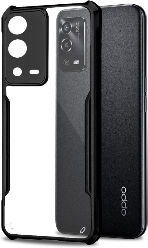 Fashionury Back Cover for Oppo A55  (Black, Grip Case, Silicon, Pack of: 1)