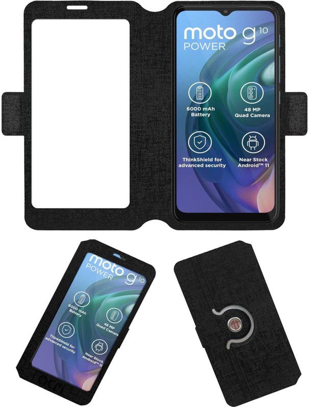ACM Wallet Case Cover for Motorola G10 Power  (Black, Cases with Holder, Pack of: 1)