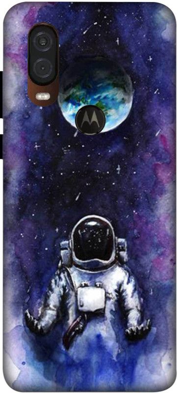 NDCOM Back Cover for Motorola One Vision Cool Astronaut Printed  (Multicolor, Hard Case, Pack of: 1)