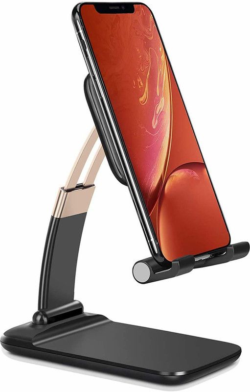 Shahn Phone Holder for Table, Foldable Universal Mobile Stand for Desk with Adjustable Height & Angle Mobile Holder
