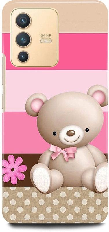 play fast Back Cover for vivo V23 5G, V2130 TEDDY, BEAR, DOLL, ART, CARTOON  (Multicolor, Hard Case, Pack of: 1)