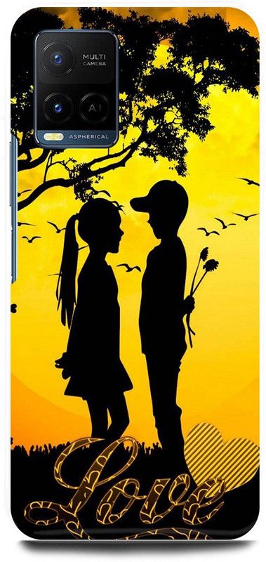 play fast Back Cover for Vivo Y33T, V2146 COUPLE, LOVE, YELLOW, VALENTINE, LOVERS  (Yellow, Hard Case, Pack of: 1)