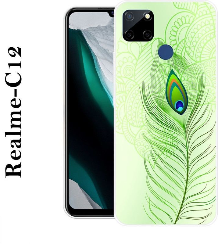 KUDI Back Cover for Realme C12  (Green, Silicon)