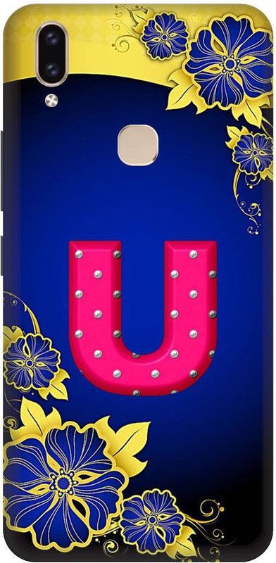 KARJUN Back Cover for Vivo V9 Pro, U Letter Pink Multicolour Printed  (Multicolor, Hard Case, Pack of: 1)