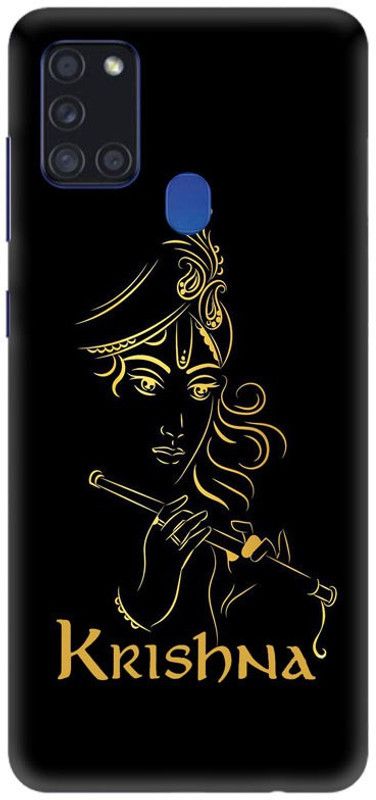 Crafto Rama Back Cover for Samsung A21s, SM-A217F/DS  (Black, Gold, 3D Case, Pack of: 1)