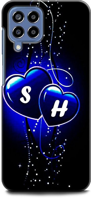 WallCraft Back Cover for SAMSUNG Galaxy M53 5G S H, S LOVES H, NAME, ALPHABET, SH LOVE, HART, BLUE  (Multicolor, Dual Protection, Pack of: 1)