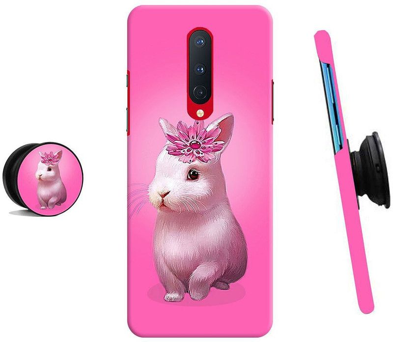 ZAPPY Back Cover for OnePlus 8  (Pink, Cases with Holder)