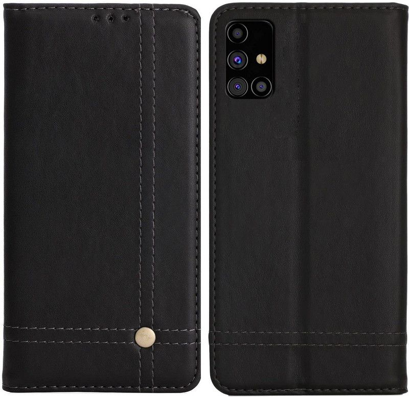 mjh Flip Cover for Samsung Galaxy M31s  (Black, Magnetic Case, Pack of: 1)