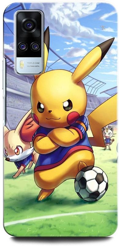 INTELLIZE Back Cover for Vivo Y51A V2031 PIKACHU, POKEMON, GAME, CARTOON, PIKACHU FOOTBALL  (Multicolor, Hard Case, Pack of: 1)