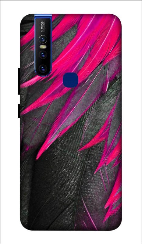 NDCOM Back Cover for VIVO V15  (Black, Pink, Hard Case, Pack of: 1)