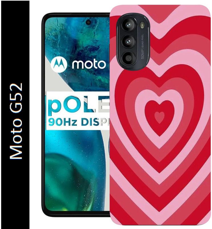 Anami Back Cover for Motorola Moto G52  (Pink, Red, Grip Case, Silicon, Pack of: 1)