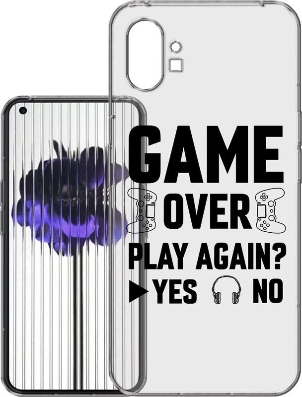 HANIRY Back Cover for Nothing Phone 1, A063 back cover, GAME OVER TEXT, Designer, PNG_76  (Multicolor, Flexible, Silicon, Pack of: 1)