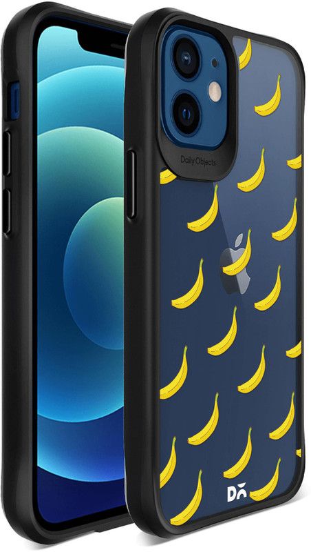 DailyObjects Banana Icon Black Hybrid Clear Back Cover for Apple iPhone 12 Mini  (Beige, Flexible, Pack of: 1)