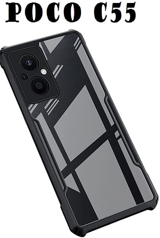 welldesign Back Cover for POCO C55, (IPCKKY)  (Transparent, Grip Case, Silicon, Pack of: 1)