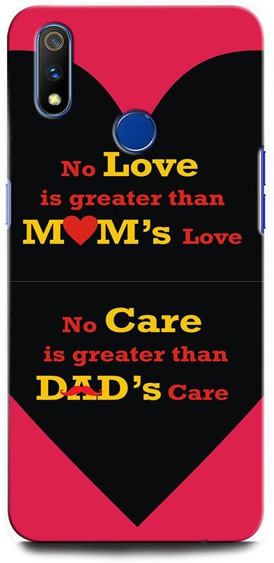 GRAFIQE Back Cover for Realme 3 Pro RMX1851 MOTHER, MAA, FATHER, LIFE LINE, I LOVE MY MOM DAD  (Multicolor, Shock Proof, Pack of: 1)