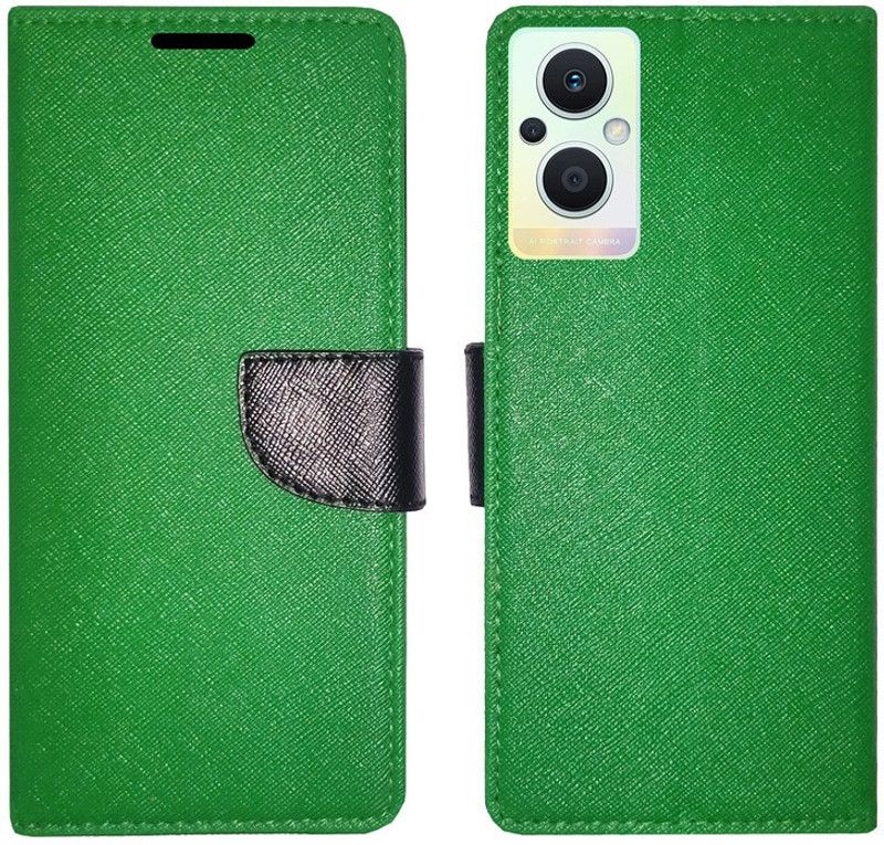 AD Enterprises Flip Cover for Oppo F21 Pro 5G  (Green, Magnetic Case, Pack of: 1)