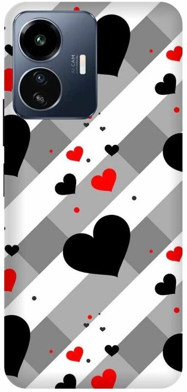 DIKRO Back Cover for IQOO Z6 Lite 5G, I2208, HEART, LOVE, SHAPE, BLACK, HEART  (Multicolor, Hard Case, Pack of: 1)
