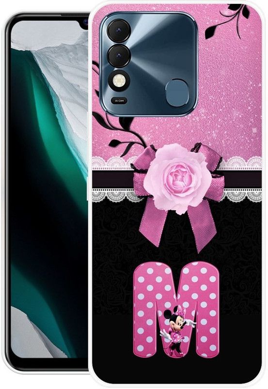 BAGRA Back Cover for Tecno Spark 8  (Pink, Black, Silicon)