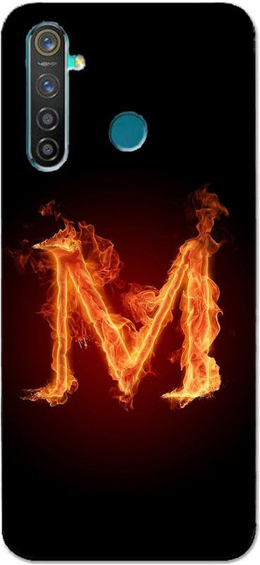 METOO Back Cover for Realme 5i, Alphabet, M Design Back Cover Print : 6  (Multicolor, Dual Protection, Silicon, Pack of: 1)