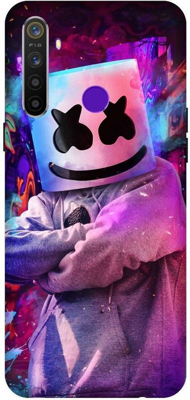 URCHIN Back Cover for Realme 5i Marshmello, EDM, DJ, Famious, marshmello, singer  (Multicolor, Shock Proof, Pack of: 1)