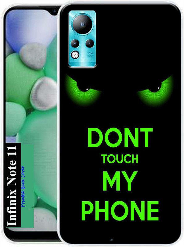 HEXAcase Back Cover for Infinix Note11  (Black, Green, Dual Protection, Silicon, Pack of: 1)