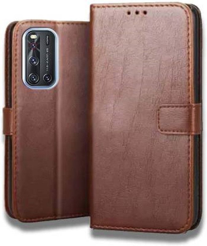Just Be You Flip Cover for Vivo V19 | Leather Finish | Inbuilt Stand & Pockets  (Brown, Dual Protection, Pack of: 1)