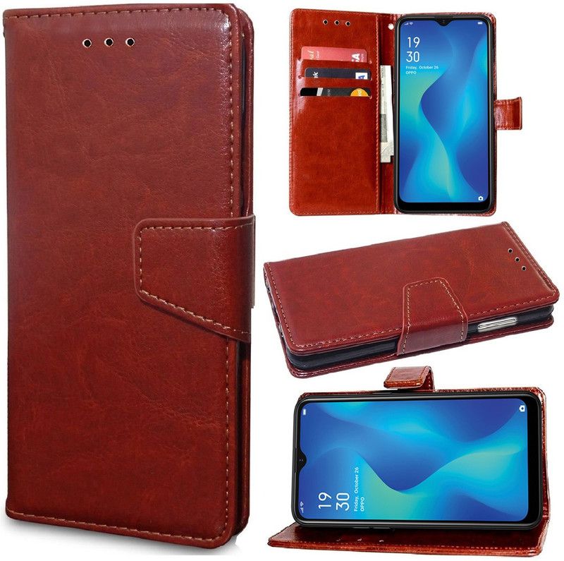 Unistuff Back Cover for Oppo A1K  (Brown, Dual Protection, Pack of: 1)