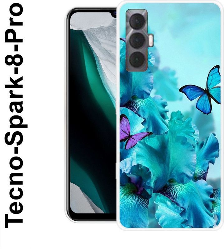 Sswastik Back Cover for Tecno Spark 8 Pro  (Blue, Silicon)