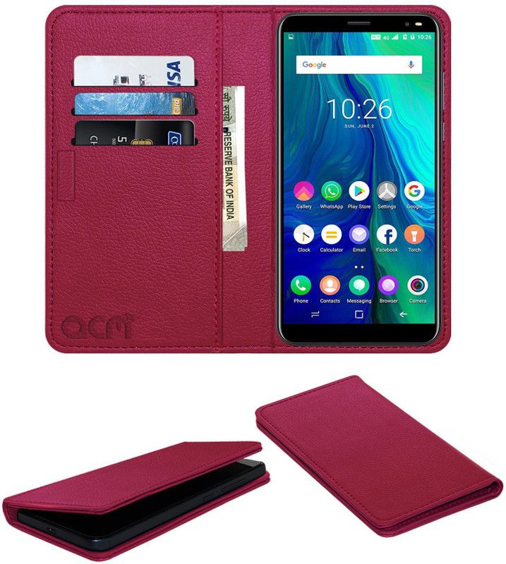 ACM Flip Cover for Xifo Me8  (Pink, Cases with Holder, Pack of: 1)