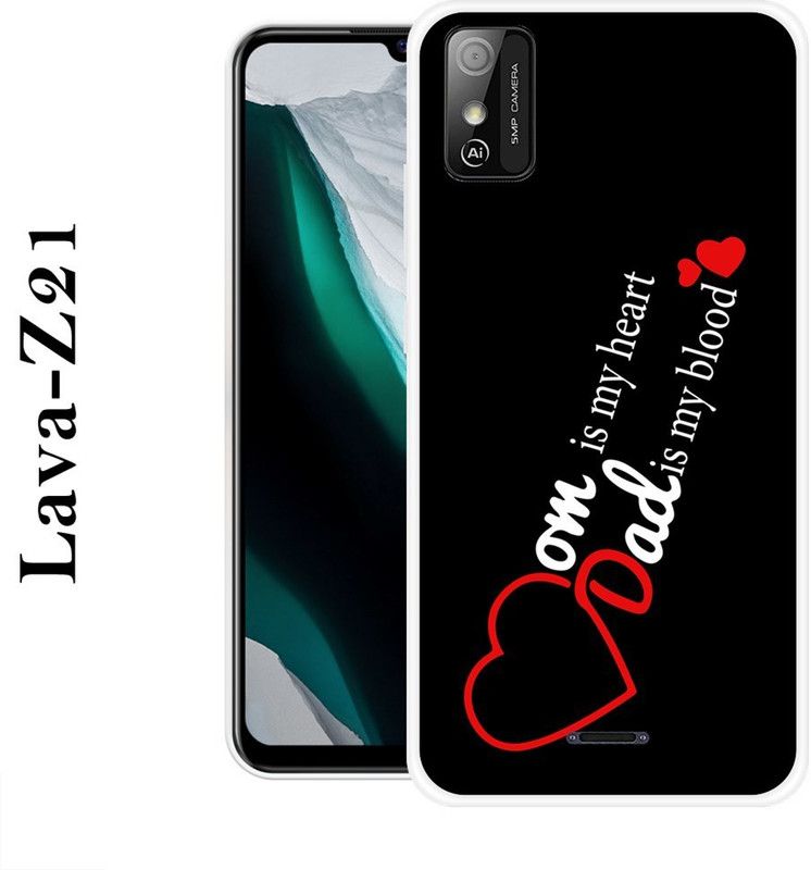 SIMAWAT Back Cover for Lava Z21  (Black, White, Grip Case, Silicon)