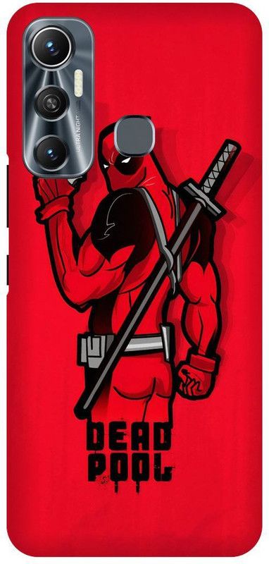 FIKORA Back Cover for Infinix Hot 11, X662, DEADPOOL, FUNNY, MARVEL, SUPER, HERO  (Red, Hard Case, Pack of: 1)
