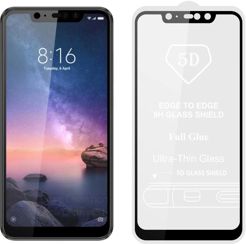CASE CREATION Edge To Edge Tempered Glass for Redmi Note 6  (Pack of 1)
