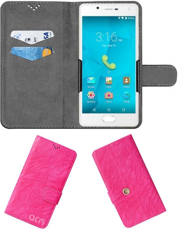 ACM Flip Cover for Micromax Canvas Unite 4 Plus  (Pink, Cases with Holder, Pack of: 1)