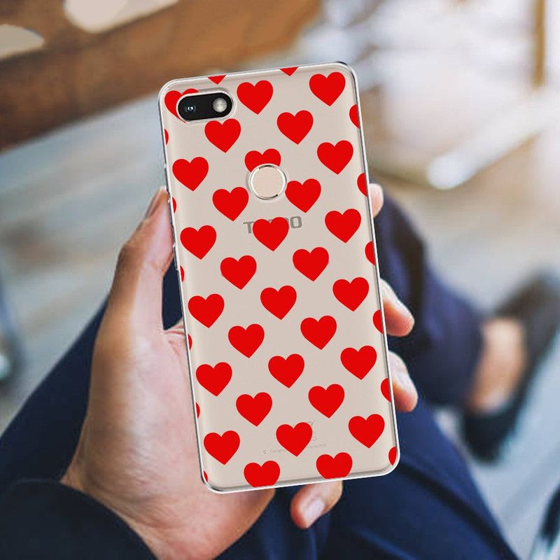 HANIRY Back Cover for Tecno Camon i Click / Tecno In6  (Transparent, Red, Flexible, Silicon, Pack of: 1)