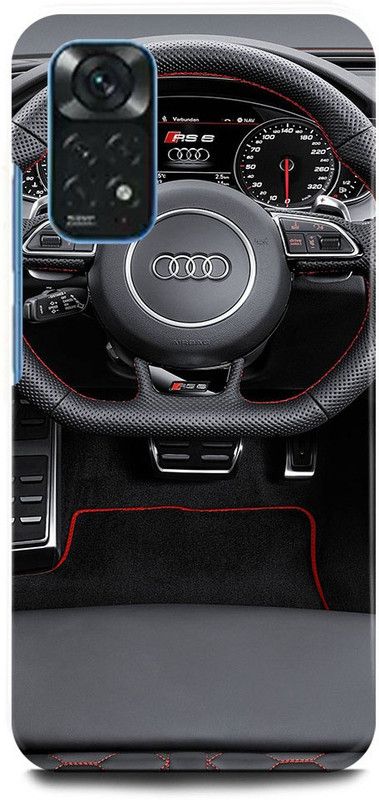 FUGGA Back Cover for Redmi Note 11, AUDI, CAR, LOGO, SIGN, AMBLEM  (Silver, Hard Case, Pack of: 1)
