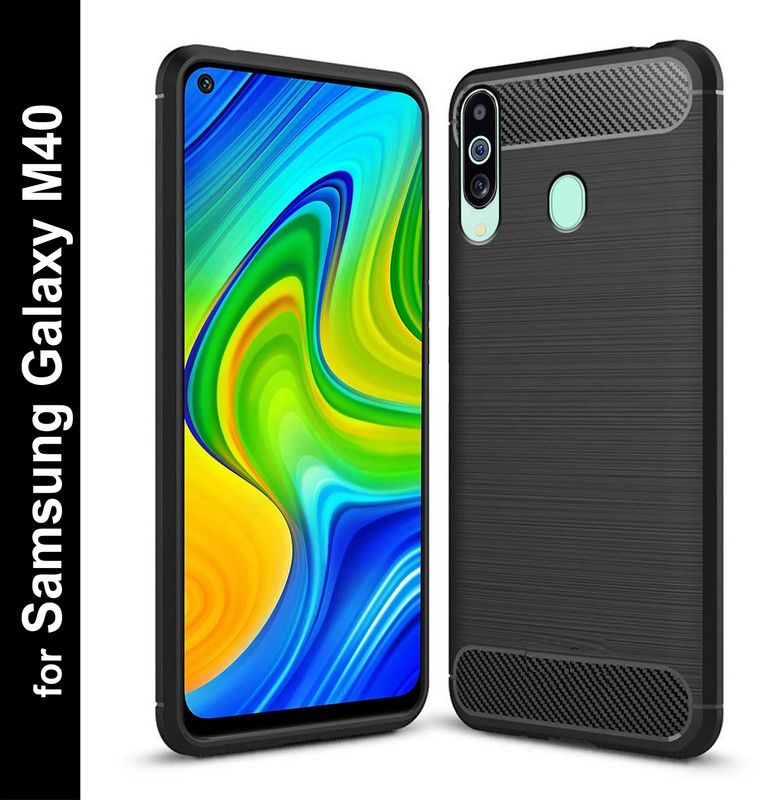 CaseRepublic Back Cover for Samsung Galaxy M40  (Black, Grip Case, Silicon, Pack of: 1)