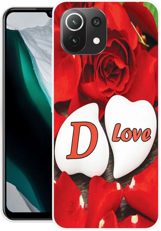 Printcase Back Cover for Mi 11 Lite  (Red, Dual Protection, Silicon, Pack of: 1)