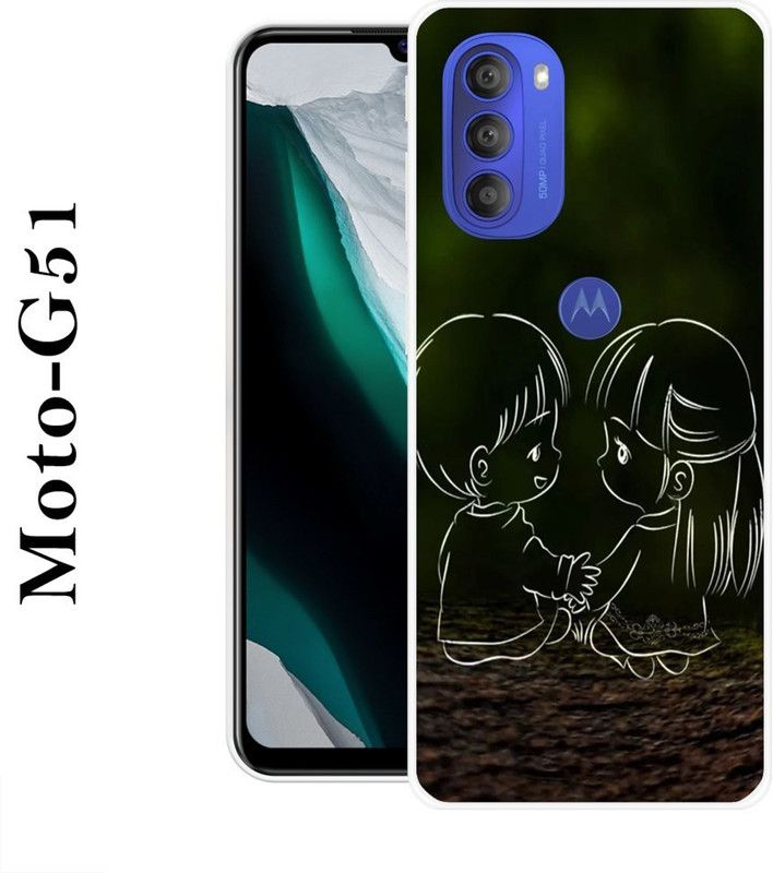 KUDI Back Cover for Motorola Moto G51  (Multicolor, Grip Case, Silicon)