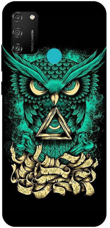 URCHIN Back Cover for Honor9A owl, illuminati owl, cool, tranding, bird, fire, fantacy  (Multicolor, Shock Proof, Pack of: 1)