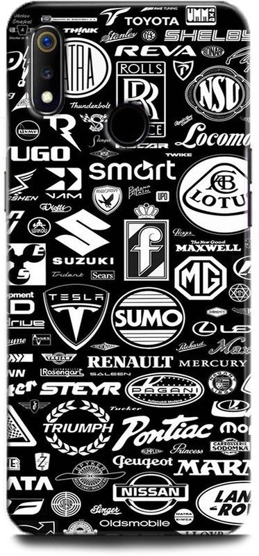 Afterglow Back Cover for Realme 3 Pro CARS LOGO, LOGO, DESIGN, CAR  (Multicolor, Shock Proof, Pack of: 1)