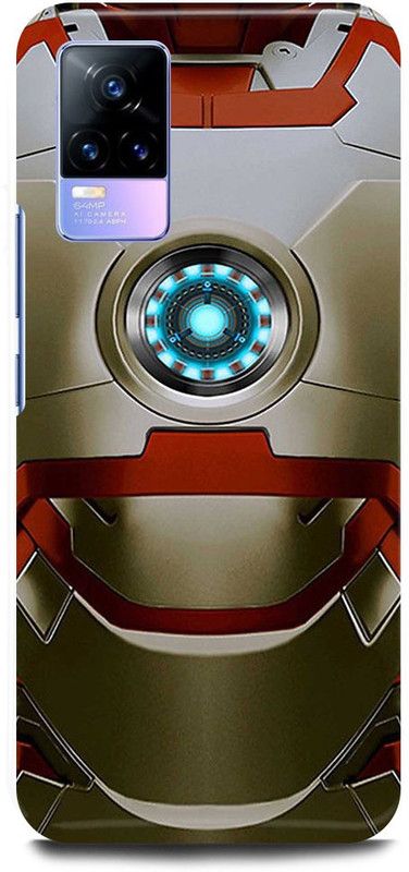 FIKORA Back Cover for vivo V21e 4G, V2061, IRON, MAN, MASK, AVENGER, AVENGERS  (Red, Hard Case, Pack of: 1)