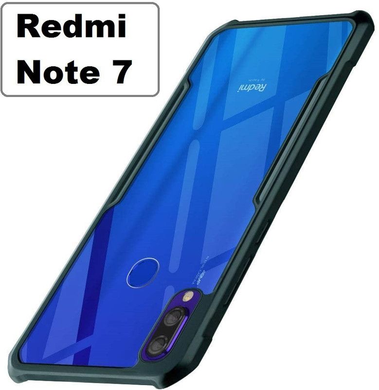 xykos Back Cover for Redmi Note 7  (Black, Transparent, Grip Case)