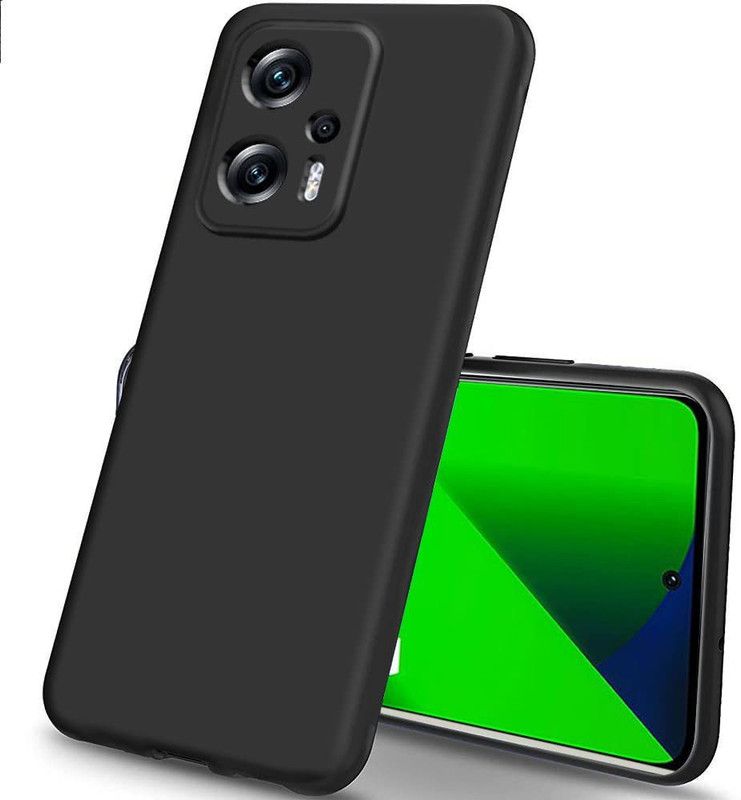 S-Softline Back Cover for Redmi K50i, Soft Silicon TPU Shockproof  (Black, Silicon, Pack of: 1)