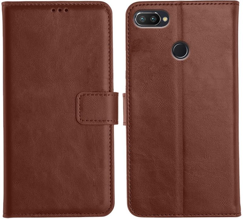 Suprimus Flip Cover for Realme 2 Pro  (Brown, Magnetic Case)